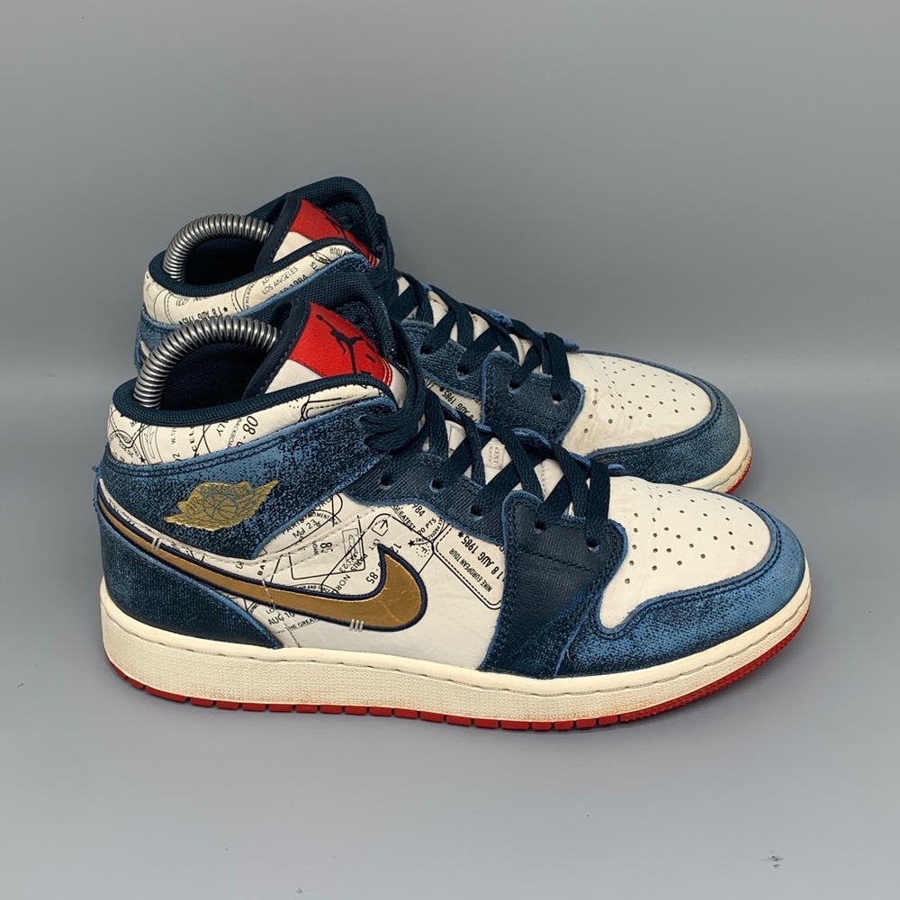 Jordan 1 Mid SE Take Flight Basketball Shoes FN1353-400 Youth 5.5 Women's‎ 7